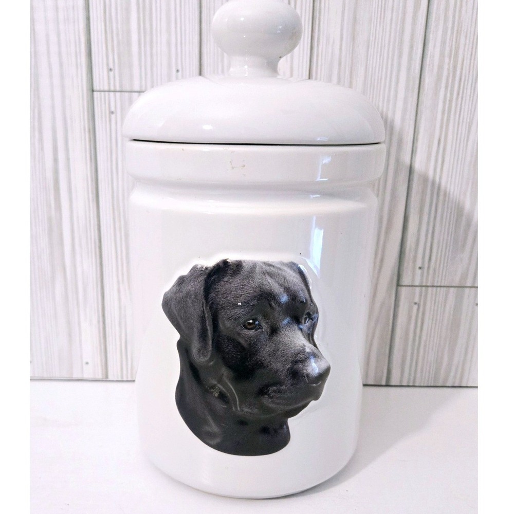 VTG Xpres Barbara Augelio Best‎ Friend Originals Black Lab Dog Ceramic Treat Jar